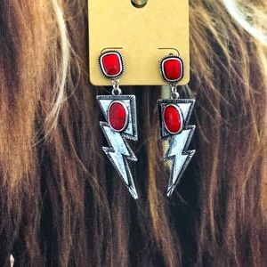 Western lightning bolt earrings
